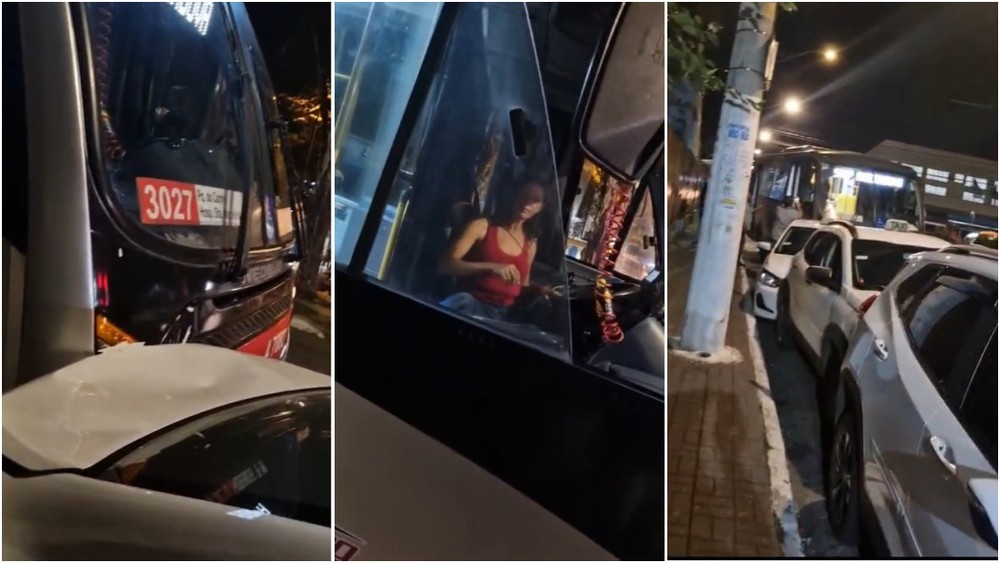 Mulher embriagada é presa por tentar roubar micro-ônibus e bater em quatro táxis na Zona Leste de SP.